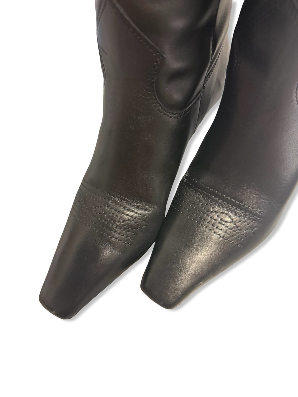 RAYE Luna Boots Black Leather Knee-High Western-Inspired shoes Revolve 6.5 - Picture 8 of 12